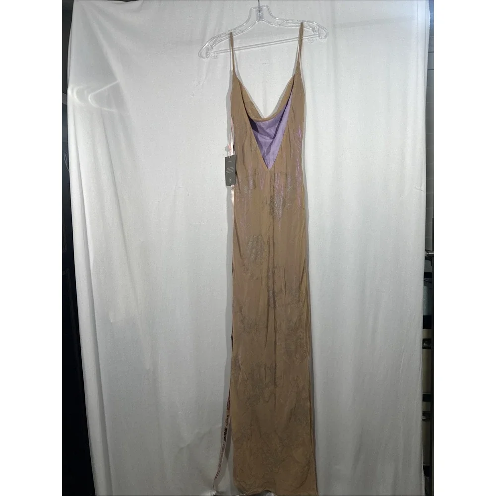 House of CB Taupe Satin Slip Maxi Dress - Picture 13 of 16